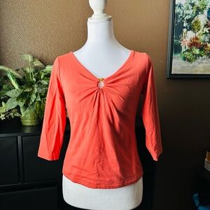 Talbots Coral Long Sleeve Top